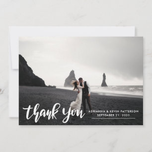 Cartão De Agradecimento Foto De Casamento Obrigado Escrever Clássico Mode