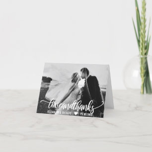 Cartão De Agradecimento Foto De Casamento Obrigado Script Calliografia