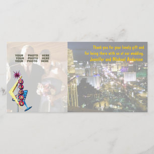 Cartão De Agradecimento Foto De Casamento Obrigado Sinal De Neon Las Vegas