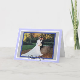 Cartão De Agradecimento Foto De Casamento Periwinkle Monograma - Obrigado