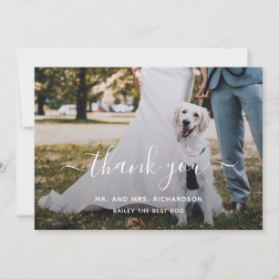 Cartão De Agradecimento Foto de casamento personalizada com animal de esti