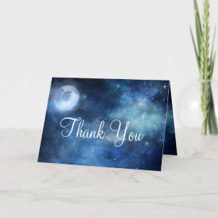 Cartão De Agradecimento Foto de Casamento Personalizado da Lua Celestial C