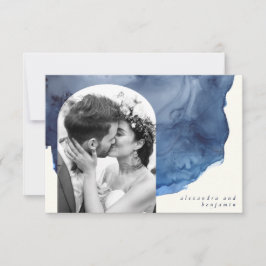 Cartão De Agradecimento Foto de Casamento Personalizado De Arte Por Aquare