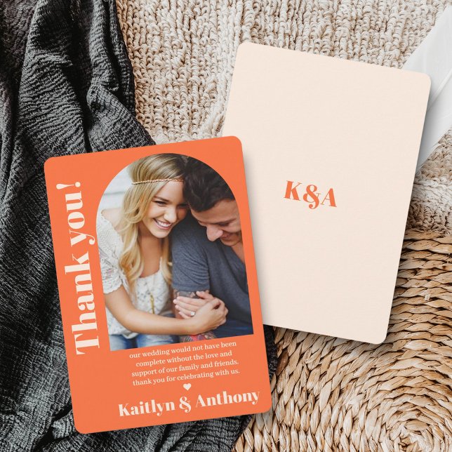 Cartão De Agradecimento Foto de Casamento Retroativo do Charm Nostalgic (Criador carregado)