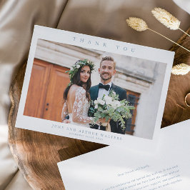 Cartão De Agradecimento Foto de casamento simples