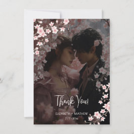 Cartão De Agradecimento Foto de Cerejeira em Flor Casamento Obrigado