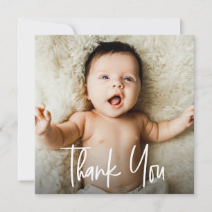 Cartão De Agradecimento Foto de Chá de fraldas de Cute Personalizado de Ha
