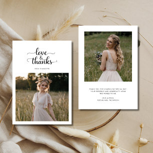 Cartão De Agradecimento Foto de Chuveiro de Noiva Elegante Amor e Agradeci