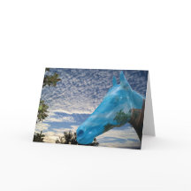 Foto de composição do céu matinal e do cavalo pint