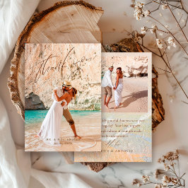 Cartão De Agradecimento Foto de Destino Casamento Praia