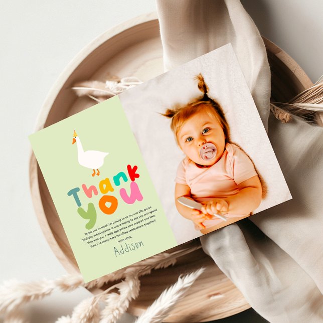 Cartão De Agradecimento Foto de dois anos de idade do Neutro Dois Ganso Bo (Criador carregado)