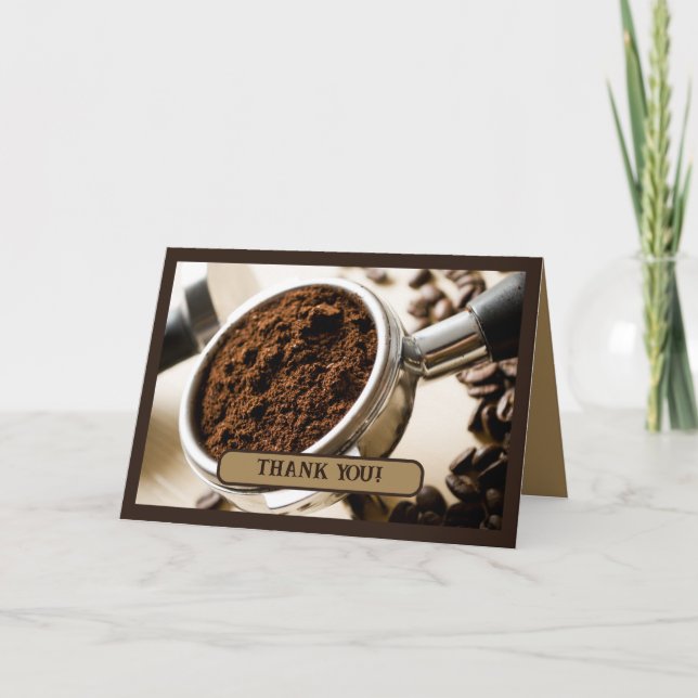 Cartão De Agradecimento Foto de Espresso Pronta para Breve para Cappuccino (Frente)