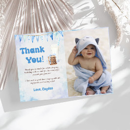 Cartão De Agradecimento Foto De Festa de aniversário De Leite E Biscoitos