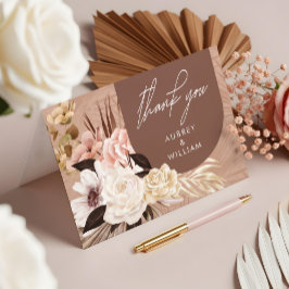 Cartão De Agradecimento Foto de Florals de Coor de Água do Boho Chic Boho 