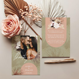 Cartão De Agradecimento Foto de Florals de Coor de Água do Boho Chic Boho 