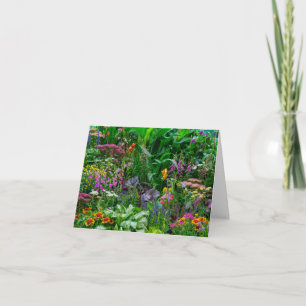 Cartão De Agradecimento Foto de Flores de Verão de Jardim de Cottage Inglê