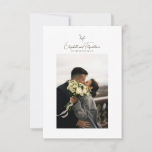 Cartão De Agradecimento Foto de flores manuais de Casais minimalistas