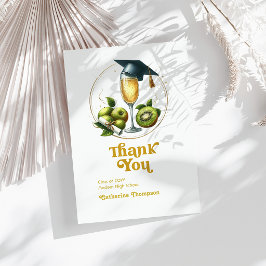 Cartão De Agradecimento Foto de Formatura de Brunch Retrô