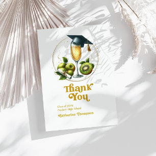 Cartão De Agradecimento Foto de Formatura de Brunch Retrô