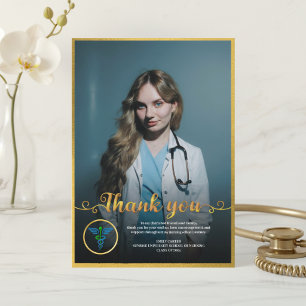 Cartão De Agradecimento Foto de Formatura em Medicina & Enfermagem Moderna