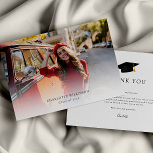 Cartão De Agradecimento Foto de Formatura Moderna Graduação 2025