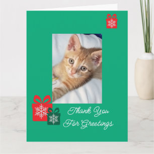 Cartão De Agradecimento Foto de gatinho laranja com texto personalizável