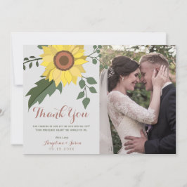 Cartão De Agradecimento Foto de Girassol Casamento