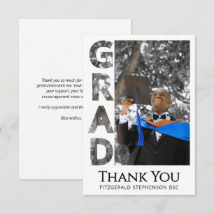 Cartão De Agradecimento Foto de Graduação de Graduado Moderno