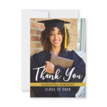 Foto de graduação em preto moderno e Dourado 2025