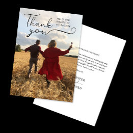 Cartão De Agradecimento Foto de Gratidão de Caligrafia Moderna e Elegante