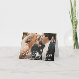 Cartão De Agradecimento Foto De Melhor Dia De Casamento De Obrigado Nota