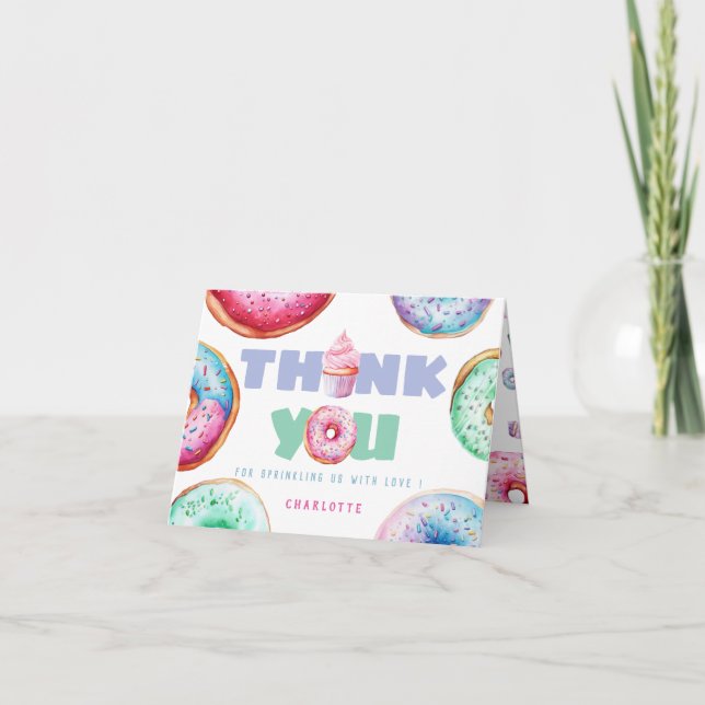 Cartão De Agradecimento Foto de Menina Aniversariante com Mensagem Persona (Frente)