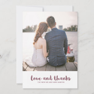 Cartão De Agradecimento Foto de Obrigados e amor de pontos de casamento