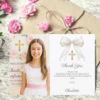 Foto de pérolas com laço branco menina Crisma
