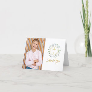 Cartão De Agradecimento Foto de Primeira Comunhão da Laurel Garland Obriga