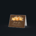 Cartão De Agradecimento Foto de Pumpkin Rustic Fall Foto 50th Birthday Fol<br><div class="desc">Um belo e elegante cartões de agradecimentos projetado especialmente para 50 anos. Na frente,  ele apresenta um arranjo de abóbora laranja de queda com flores e folhas. Três linhas são fornecidas para um obrigado personalizado. Dentro há uma foto do celebrante do aniversário e uma mensagem de obrigado pré-impressa.</div>