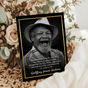 Cartão De Agradecimento Foto de quadro Dourado de simpatia