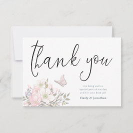 Cartão De Agradecimento Foto de Script de Na moda do Watercolor Magnolias