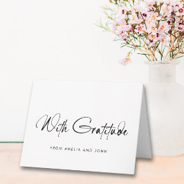Cartão De Agradecimento Foto de Script Manuscrito Minimalista