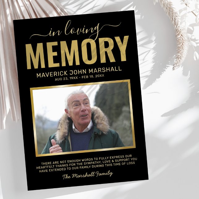 Cartão De Agradecimento Foto de simpatia funerária (Criador carregado)