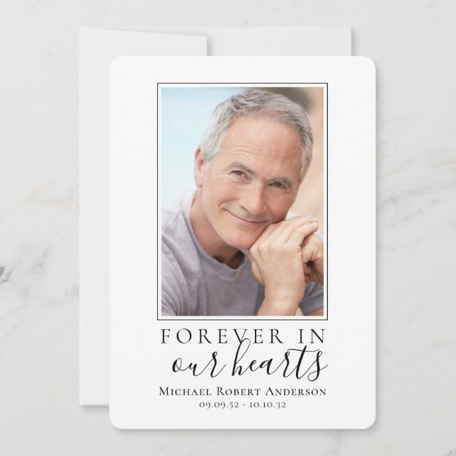 Cartão De Agradecimento Foto de simpatia funerária para sempre em nossos c (Frente)