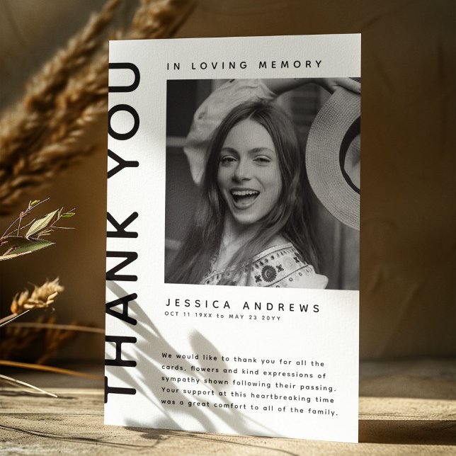 Cartão De Agradecimento Foto de simpatia moderna Obrigado (Criador carregado)