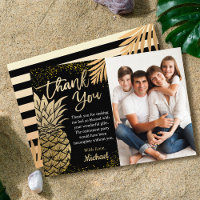 Foto de verão de abacaxi Dourado tropical preto mo