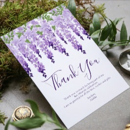 Cartão De Agradecimento Foto de Wisteria em Aquarela | Bat Mitzvah