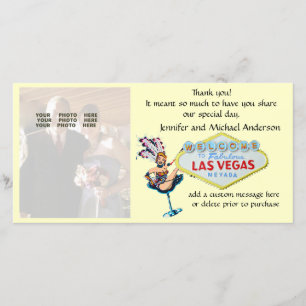 Cartão De Agradecimento Foto Do Casamento De Las Vegas Obrigado