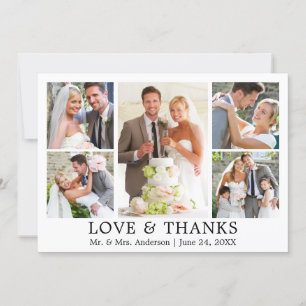 Cartão De Agradecimento Foto do casamento dos Obrigados de amor simples mo