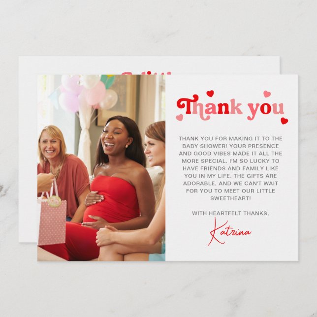 Cartão De Agradecimento Foto do Chá de fraldas de Elefante Floral Blue Wat (Frente/Verso)