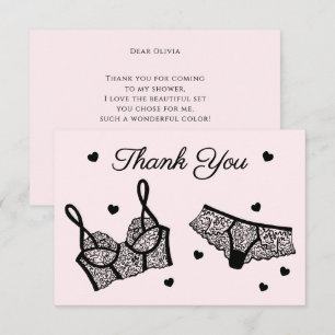 Cartão De Agradecimento Foto do Chá de panela de lingerie Obrigado