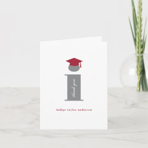 Cartão De Agradecimento Foto do Chapéu de Formatura Monograma Clássico I M