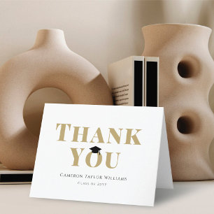 Cartão De Agradecimento Foto do clássico boné de graduação preto em forma 